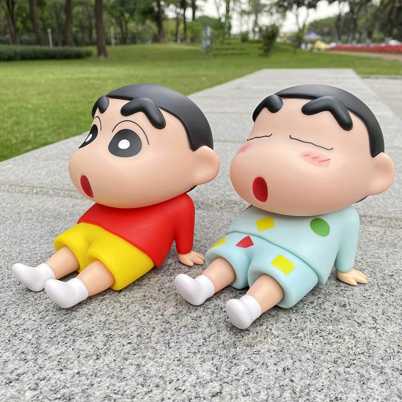 Crayon Shin-chan Phone Holder - Kawaii Anime Figure Desk Stand for Phones, Cute Cartoon Watching TV Model Collector Decor